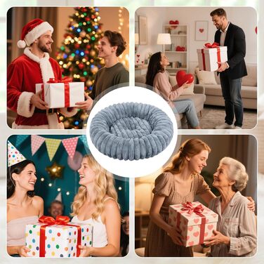 М'яке лежанка для собак та котів Qoosea, донат з підтримкою шиї, 40 см, сірий