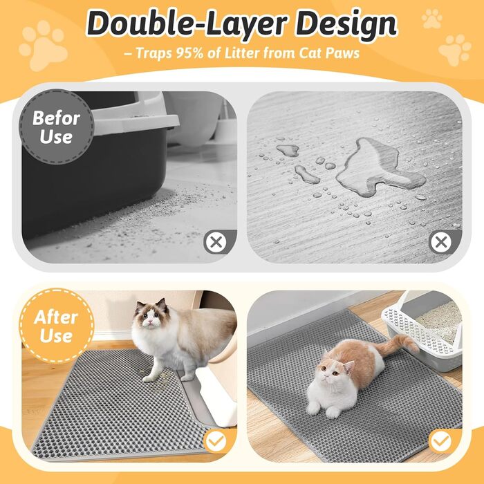 Килимок для котячого туалету самоочисний сірий