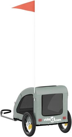 SECOLI Причіп для собак, візок для собак, бугі для собак з відбивачем. Причіп для велосипеда для собак до 30 кг, сірий, 124 x 53 x 53 см