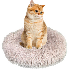 DEFACTO Лежанка для собак, подушка для собак з імітацією льону, корзина для собак, підняті бортики, неслизьке дно. Розмір XL - 80x80 см, Бежевий