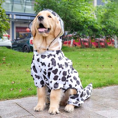 Водонепроникний дощовик для собак з капюшоном, форма тварини, розмір 5XL (4XL: Довжина спини: 53 см, Обхват грудей: 73 см)