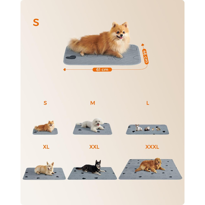 Підстилка для собак Feandrea, 2 шт. в наборі, XXXL, 183 x 183 см, сіра, витривала, нековзна, супер вбираюча, для собак