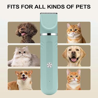Набір для грумінгу собак 4-в-1 | Електрична машинка для догляду за шерстю для цуценят, котів, зелена