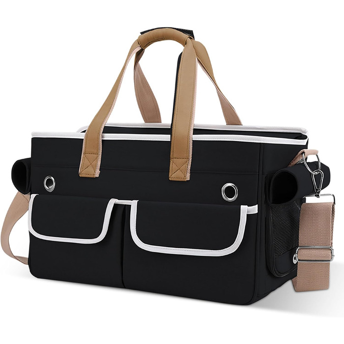 Транспортна переноска для котів та собак ALLSOPETS, складана, чорна