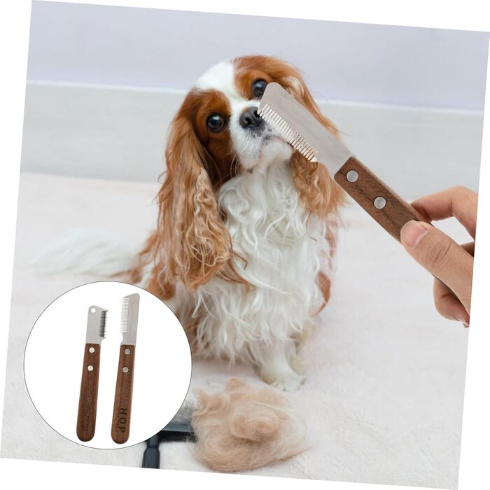 Набір щіток для грумінгу собак та котів Minkissy 2 шт. для видалення підшерстка, нержавіюча сталь, ергономічний дизайн