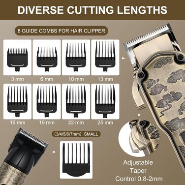 Електрична машинка для стрижки волосся Hatteker Profi: триммер для бороди, тіла та довгого волосся, водонепроникна (Бронза 2)