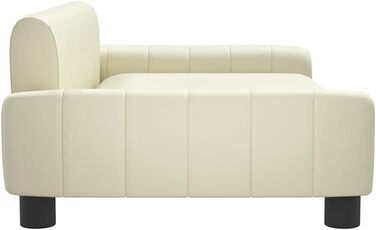 Лягушковий лежак для собак, м'яке ліжко для тварин, лежанка-софа для маленьких собак, котів, штучна шкіра (90 x 53 x 30 см, кремовий)