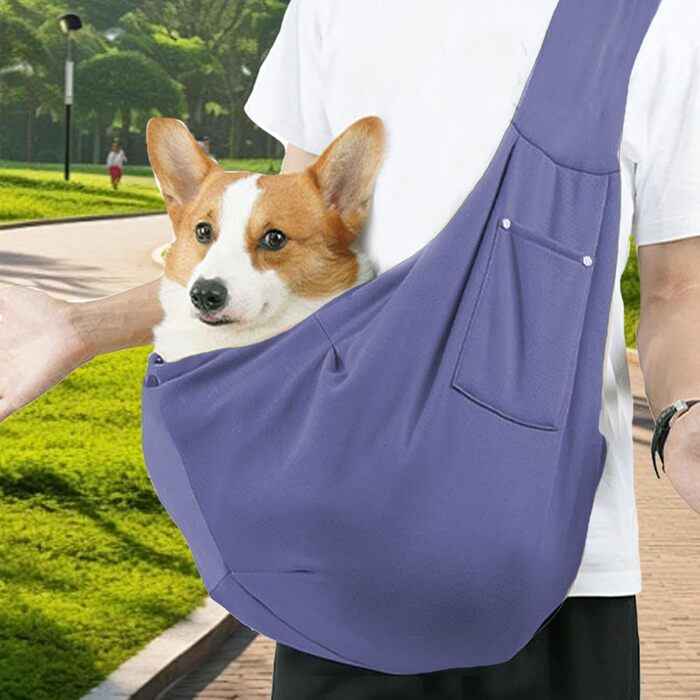 Сумка-переноска для котів та цуценят, блакитна, з сумкою для дрібних собак