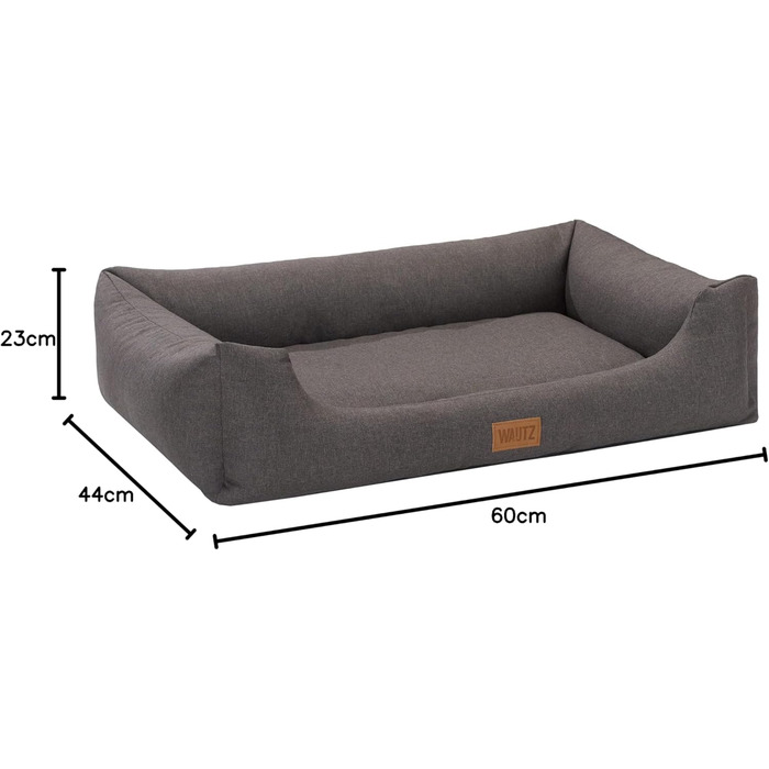 Крісло-ліжко для собак MSS e.K. з м'якою оббивкою, знімним велюровим покриттям та зручним лежаком, 60 x 44 x 23 см, коричневе