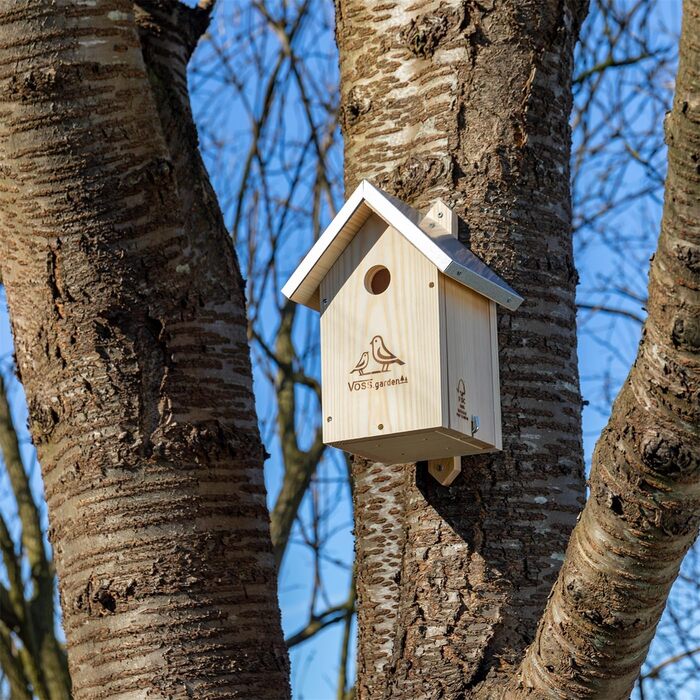 Дерев'яний шпаківня VOSS.garden Hazel із загостреним дахом, будиночок для птахів, міцний, для синиць і горобців, вологостійкий