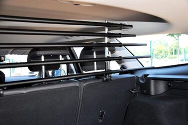 Бар'єр для собак у багажник Dobar® 62200 - складаний, універсальний, для автомобіля, з нержавіючої сталі, 28-36 x 82-141 см, чорний