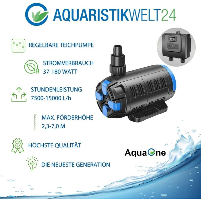 Комплект фільтрації AquaOne CPF-30000 з насосом для ставка до 60 000 л, UV-лампа, еко-насос 37-180 Вт, шланг