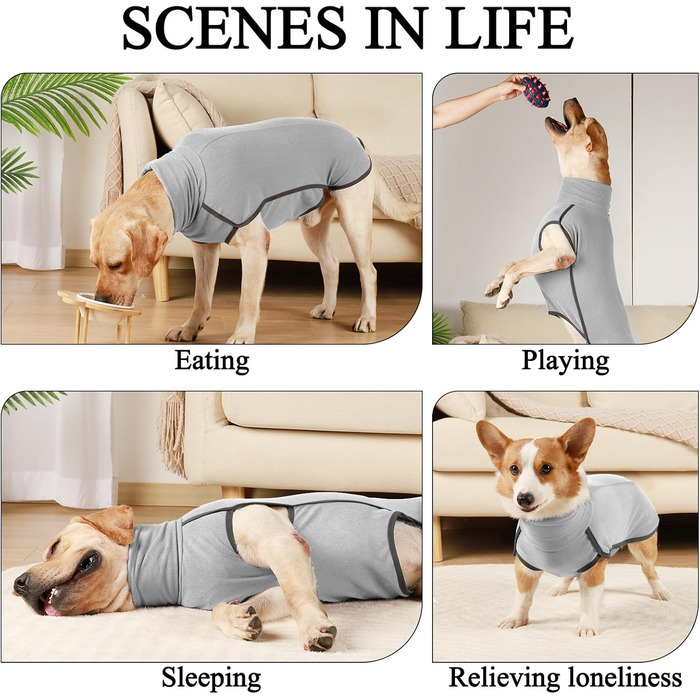 Пуловер для собак, теплий та м'який, зимовий пуловер для собак, котів, пуловер для маленьких, середніх та великих собак – (L, Сірий)