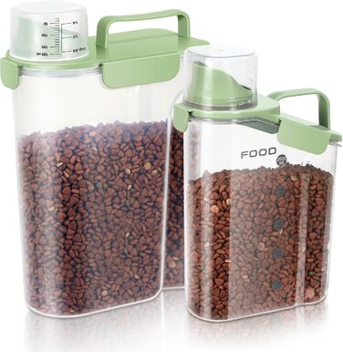 Контейнер для корму для собак, 3L/5L, BPA-free, з дозатором, зелений