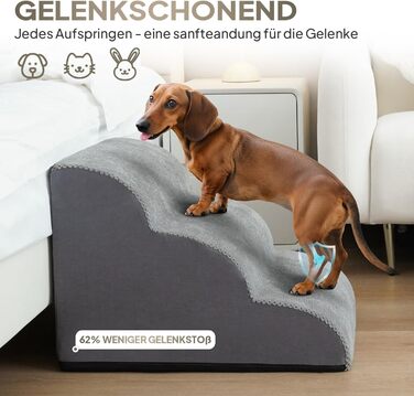 Сходинки для собак Mora Pets: 2 шт., 30 см, сірий, для маленьких собак та котів, з антиковзким покриттям