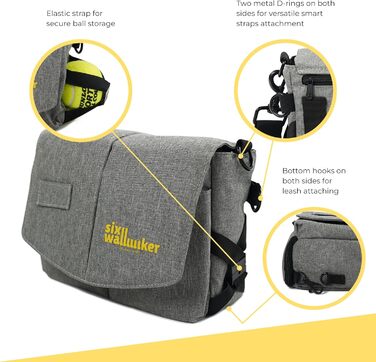 Leckerlibeutel для собак Arrivly SixWalker з магнітним закриттям: практичний фідер для тренувань, універсальна сумка для ласощів з винімною кишенькою (сірий)