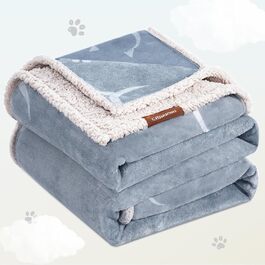 Водонепроникна ковдра для великих собак і котів Hzuaneri Sherpa Fleece, двосторонній захист дивану, 200x150 см, сіра, машинне прання