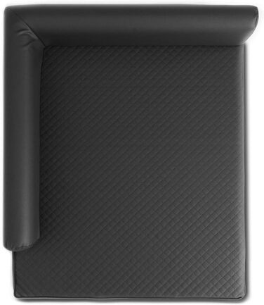 Крісло-ліжко для собак Mayaadi-Home Eck, чорне, 90x120x10 см, з штучної шкіри, м'яке, для дому