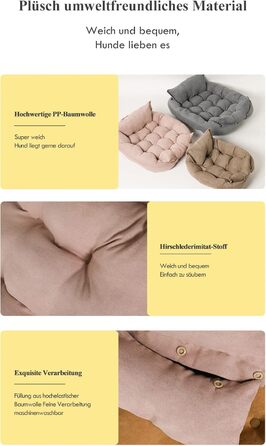 Кругле ліжко для собак Freyamy: м'яке, зрізне, для собак середніх та малих порід, рожеве (78/38x62/35x13 см)