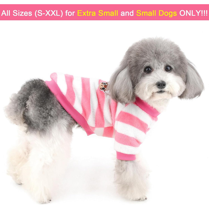 Теплий зимовий пуловер для собак ZUNEA, тепла флісова куртка для цуценят, стильний светр для дівчаток та хлопчиків, рожевий, розмір L (2XL)