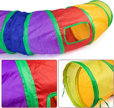 Туннель для котів, іграшка-труба, складаний, для кошенят, цуценят, кроликів, в приміщенні та на вулиці (S-Colorful, Colorful-S)