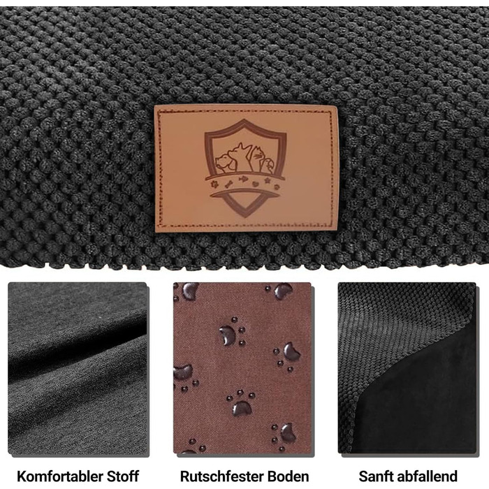 Сходи для собак і котів MASTERTOP, 3 ступені, високощільна піна, нековзкі, портативні, знімний плюшевий чохол, для диванів і ліжок, чорні