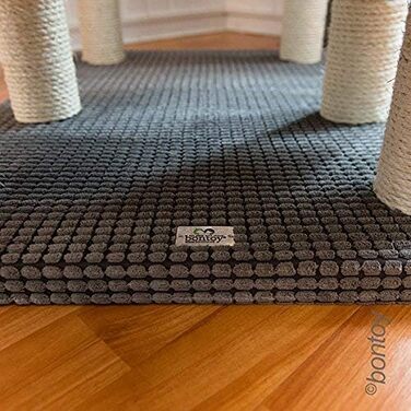 Кігтеточка для котів Phill сіра I 130 см I для літніх котів I стабільна кігтеточка з гніздом та лежанкою