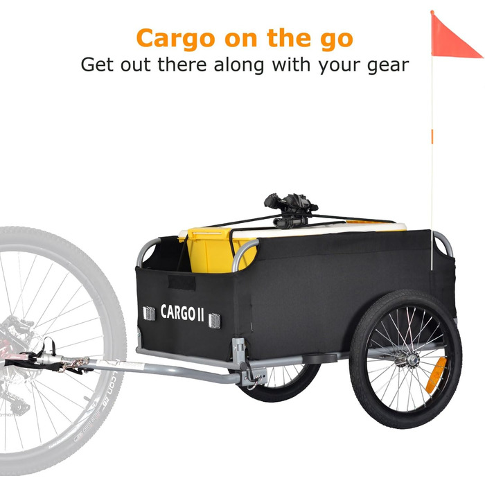 Фahrrad Lastenanhänger Tiggo Cargo II: вантажний велосипедний причіп, 130 літрів, зелений, складна конструкція