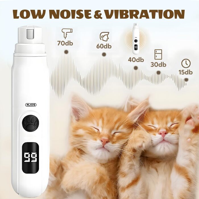 Електричний точило для кігтів собак, 2025 року, 3-х швидкості, тихе точило для собак, котів та інших тварин