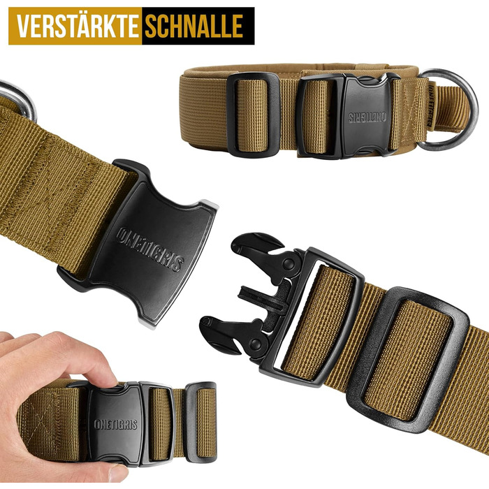 Нашийник для собак OneTigri з металевою застібкою (S, Coyote Brown)