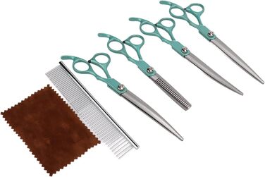 Набір для грумінгу собак: ножиці, 17.8 см, зелені, для собак, котів та кроликів