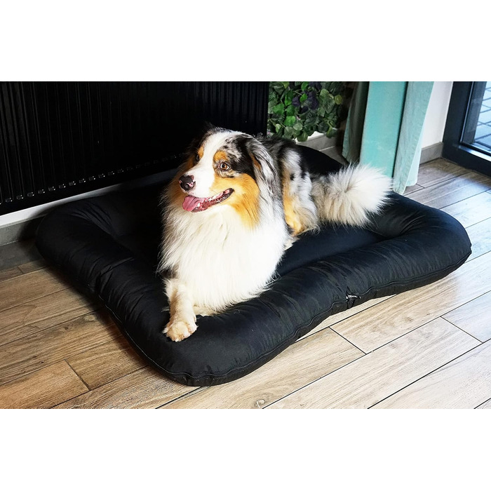 Ліжко для собак 4L Textil KLEO - великі породи, XL (130x110 см), чорний колір, з блискавкою, миється
