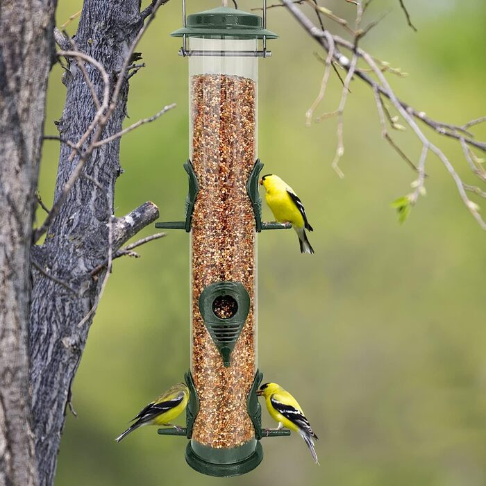 Металева годівниця для птахів з підвісним тросом, 6 відділень, Tubo