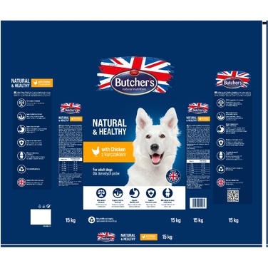 Натуральний та здоровий корм для собак Butcher's з куркою, 15 кг
