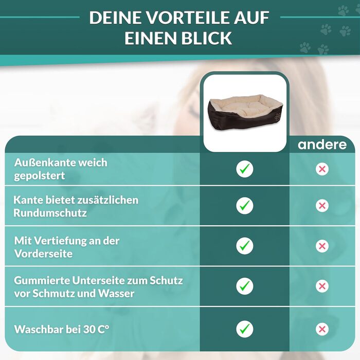 Крісло-ліжко для собак: м'яке, зручне, 61x48x18 см. Крісло для собак з флісу та нейлону, легко миється, підходить для маленьких та великих собак (Бежево-коричневе)