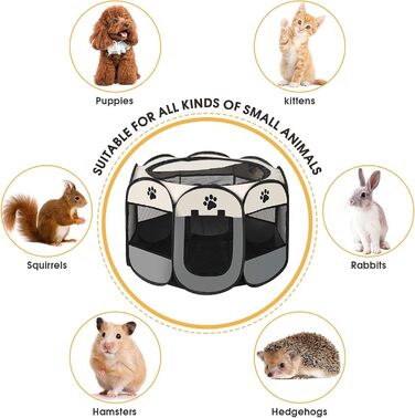 Складана переносна клітка-вольєр для собак та котів 74x74x43 см. Ідеально для цуценят, кроликів та інших дрібних тварин. Для дому та вулиці.