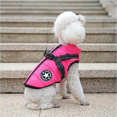 Зимовий нашийник для собак, повідці, одяг для цуценят та собак середніх розмірів (L, рожевий)