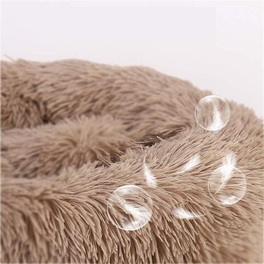 М'яке ліжко для собак та котів Haoye, кругла подушка для домашніх тварин, ліжко-бублик, миється, м'яке ліжко для собак та котів (діаметр 50-120 см / 7 розмірів), діаметр 70 см (Хакі, 120 см)