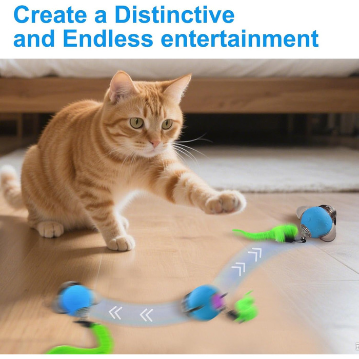 Інтерактивна іграшка для котів - м'ячик з феєрверком, перезаряджається, 2 режими, автоматична іграшка для котів, самостійна розвага, (Помаранчевий)