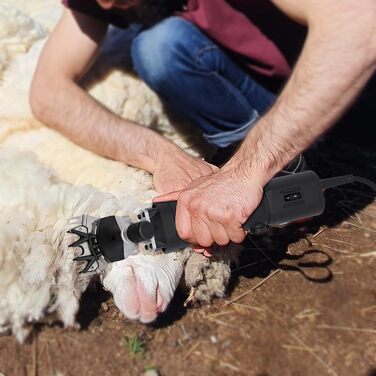 Електрична машинка для стрижки собак з регулюванням швидкості та металевим гребінцем, 6 швидкостей. Ідеальна для густого та кучерявого хутра.