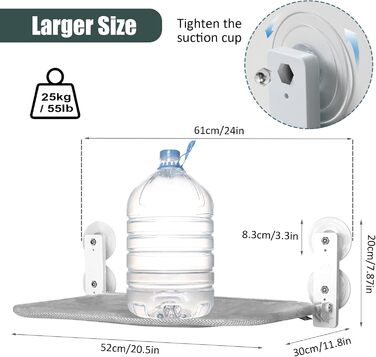 Кішка ліжко на вікно GUUSII HOME: гамак для котів, зручна лежанка на вікно, сірий колір, розмір M