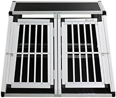 Транспортна переноска для собак Transportbox N73 з алюмінію, 92x93x63 см, з перегородкою та аварійним виходом, для безпечного транспортування в авто