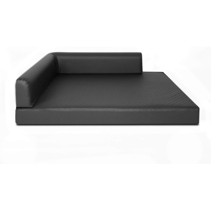 Крісло-ліжко для собак Mayaadi-Home Eck, чорне, 90x120x10 см, з штучної шкіри, м'яке, для дому