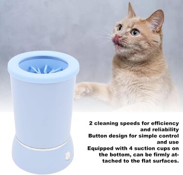 Автоматичний мийник лап для собак Asixxsix, перезаряджуваний, портативний, з м'якою силіконовою щіткою, електричний, для дому та подорожей, блакитний