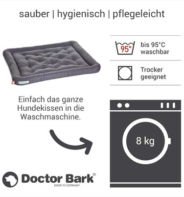 Ортопедичне ліжко для собак Doctor Bark, XL (100x85 см), сірий колір, гігієнічне, міцне та зручне, 95°C
