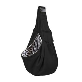 Чорна сумка-переноска для собак та котів, регульований ремінь, для подорожей та прогулянок