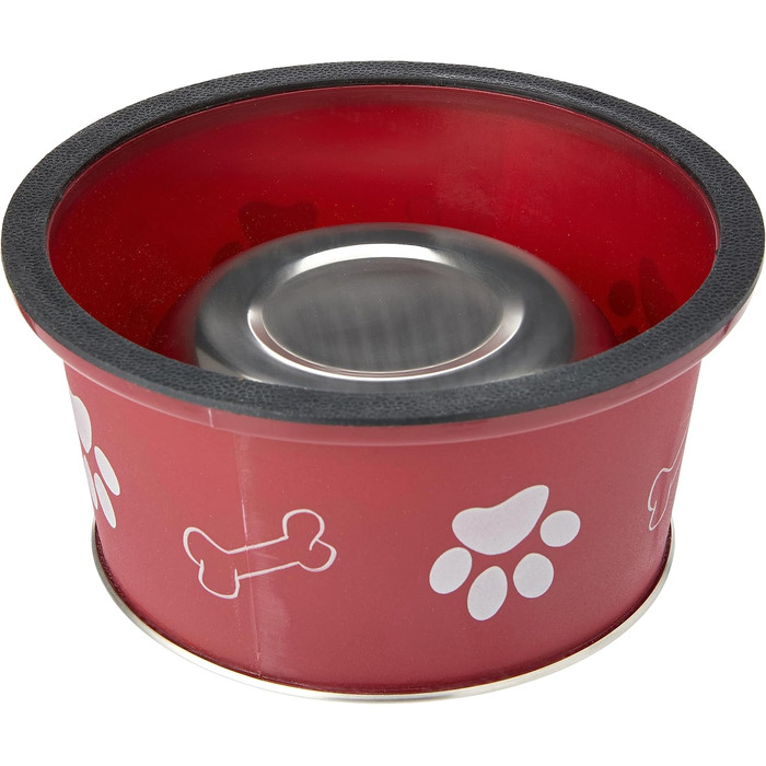 Тарілка для тварин Trixie з нержавіючої сталі з пластиковим покриттям, 15 см, 0.9 л, кольорова (1 шт.)