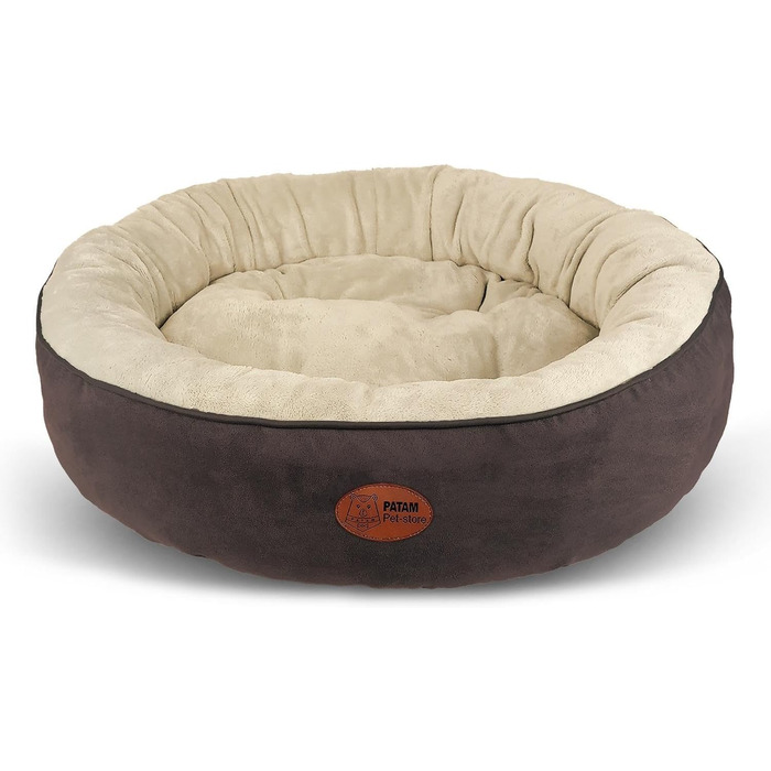 Кругле ліжко для собак та котів Fufi Large 71 см: зручне, з м'якими краями, антиковзне, знімне, для всіх сезонів