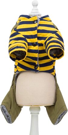 Теплий пуловер для собак та котів з капюшоном, джинсовий, з флісу, жовтий (M)