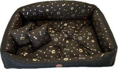 Ортопедичне собаче ліжко з можливістю прання, собачий лежак/софа/корзина для великих собак S-XXL, персоналізація з ім'ям та золотими лапами
